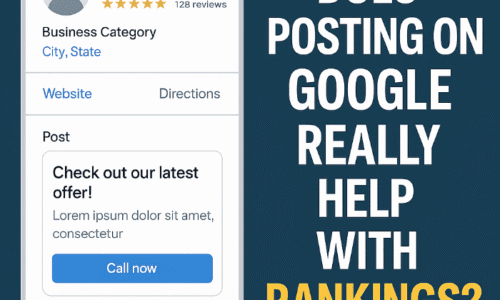 Graphic showing a Google Business Profile with a new post highlighted